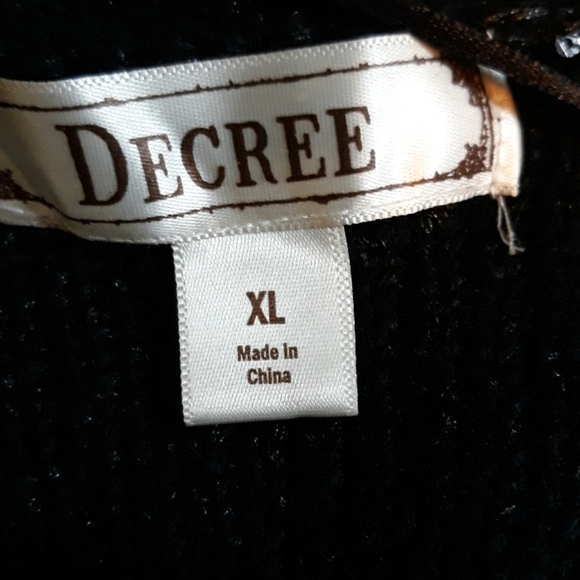 Decree black sequin sweater with sheer back - Picture 6 of 8